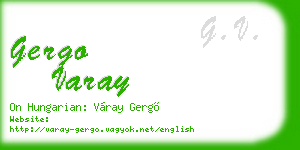 gergo varay business card